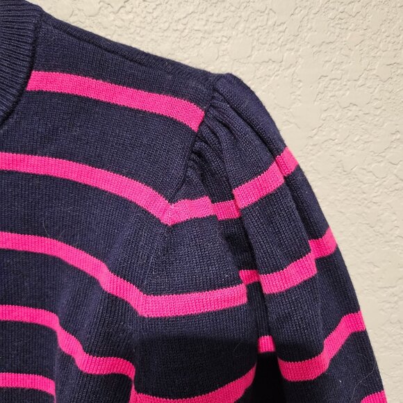 Lauren Ralph Lauren Navy and Pink Striped Sweater - Picture 3 of 8
